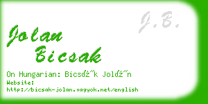 jolan bicsak business card